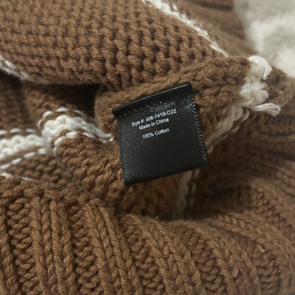 🍂Jenni Kayne Chloe Crewneck Sweater in Brown and White Stripes - Picture 5 of 7